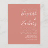 Budget Moderne Manuscript Terracotta Wedding Uitno (Voorkant)