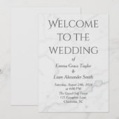 Budget Moderne Marmeren bruiloft Kaart (Voorkant / Achterkant)