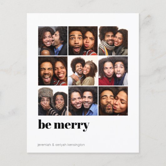 Budget Moderne Minimale 9 Square Holiday Foto (Voorkant)