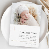 Budget moderne minimale foto doop dankkaart