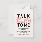 budget Moderne minimale typografie girale roze 30e Notitiekaartje (Voorkant)