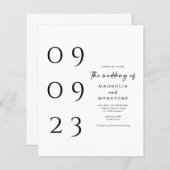 Budget Moderne Minimale Uitnodiging van de Weddens (Voorkant / Achterkant)