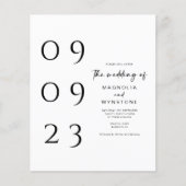 Budget Moderne Minimale Uitnodiging van de Weddens (Voorkant)