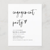 Budget Moderne Minimalist Script Engagement Party Flyer (Voorkant)