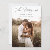 Budget Moderne Minimalistische Boho 2 Fotobruiloft Kaart (Voorkant)