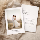 Budget Moderne Minimalistische Boho Foto Bruiloft Kaart