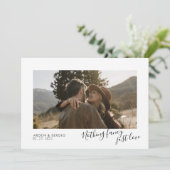 Budget Moderne & Minimalistische Elegante Trouwfot Kaart (Staand voorkant)