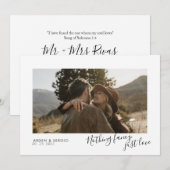 Budget Moderne & Minimalistische Elegante Trouwfot Kaart (Voorkant / Achterkant)