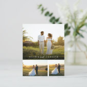 Budget Moderne Minimalistische Fotobruiloft Uitnod (Staand voorkant)
