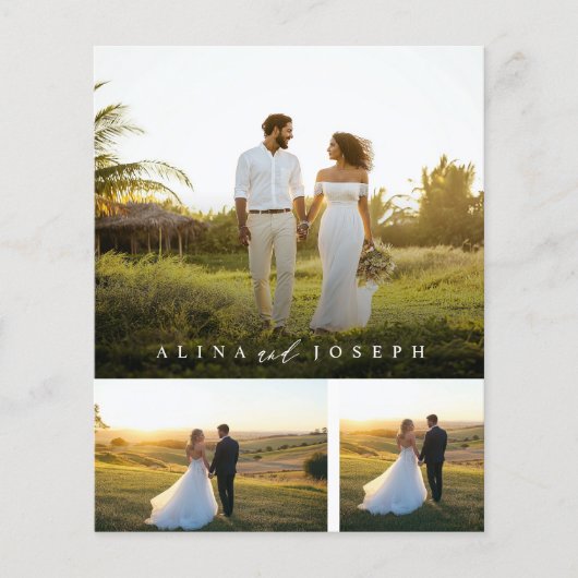 Budget Moderne Minimalistische Fotobruiloft Uitnod (Voorkant)