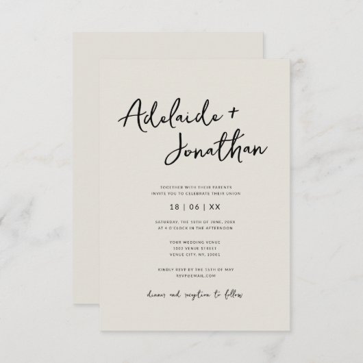 Budget Moderne Minimalistische Innoving van de Wed Kaart (Voorkant / Achterkant)