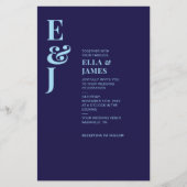 Budget Moderne Minimalistische Marine Blauwe Trouw Flyer (Voorkant)