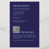 Budget Moderne Minimalistische Marine Blauwe Trouw Flyer (Achterkant)