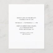 Budget Moderne Minimalistische Uitnodiging voor Be (Achterkant)