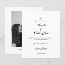 BUDGET Moderne Monogram Foto Huwelijksuitnodiging