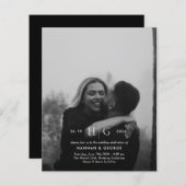 Budget Moderne Monogram Portret Huwelijksuitnodigi (Voorkant / Achterkant)