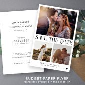 Budget moderne multi foto bruiloft opslaan van de  flyer