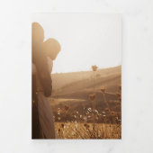 Budget Moderne Multi Foto RSVP Details Bruiloft Drieluik Uitnodiging (Cover)