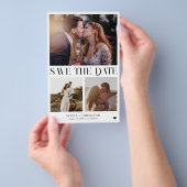Budget moderne multi foto trouwkaart save the date flyer (Hand)