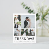 Budget moderne multiphoto-collage bruiloft bedankt (Staand voorkant)