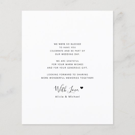 Budget moderne multiphoto collage bruiloft dank u (Achterkant)