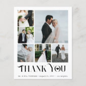 Budget moderne multiphoto collage bruiloft dank u (Voorkant)