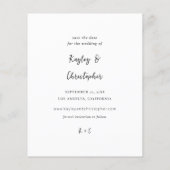 Budget Moderne Naam Foto Verti Chic Opslaan Datum Flyer (Achterkant)