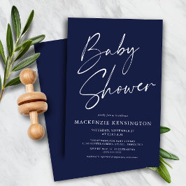 Budget Moderne Navy Blue Simple Script-Baby shower