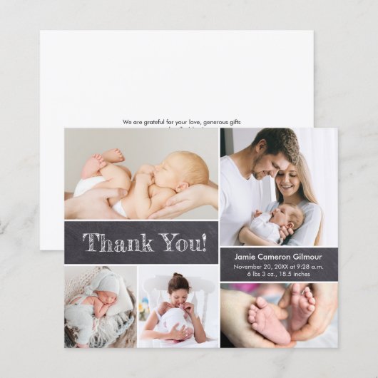 Budget Moderne Photo Collage boy baby shower (Voorkant / Achterkant)