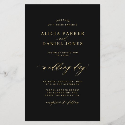 Budget moderne QR code 4 foto alles in één bruilof Flyer (Voorkant)