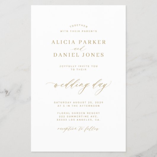 Budget moderne QR code 4 foto alles in één bruilof Flyer (Voorkant)