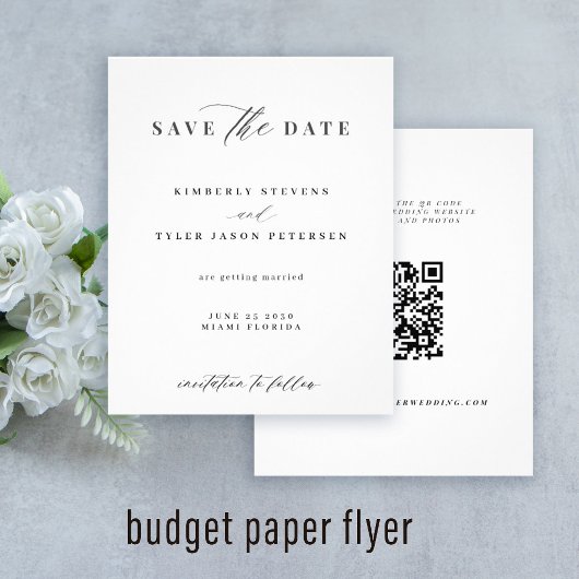 Budget moderne QR CODE trouwkaart save the date Flyer