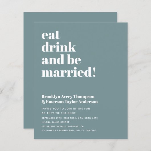 Budget Moderne QR Code Weddenschap (Voorkant / Achterkant)