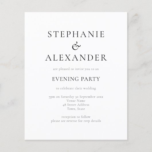 Budget Moderne QR Code Wedding Evening Party Uitno (Voorkant)