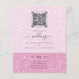 BUDGET Moderne QR Scanning Code Wedding nodigt uit Flyer