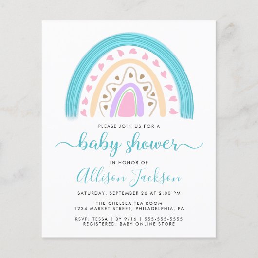 Budget Moderne Rainbow-Baby shower (Voorkant)