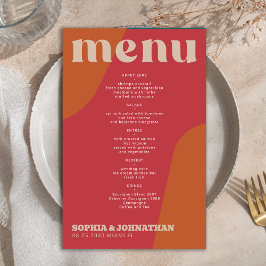 Budget moderne retro groovy huwelijksmenu sjabloon