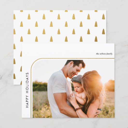 Budget Moderne Retro Lijst Photo Holiday Card (Voorkant / Achterkant)