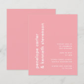 Budget Moderne Roos Roze Eenvoudige bruiloft Uitno (Voorkant / Achterkant)