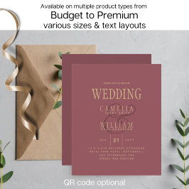 BUDGET Moderne Roos roze gouden bruiloft