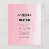 BUDGET Moderne , roze , roze weddenschap uitnodigi (Voorkant)