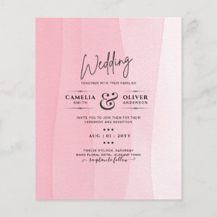 BUDGET Moderne , roze , roze weddenschap uitnodigi Flyer