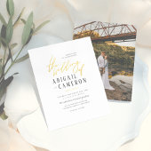 Budget Moderne Rustic Gold Lettering Foto Wedding