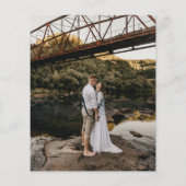 Budget Moderne Rustic Gold Lettering Foto Wedding (Achterkant)