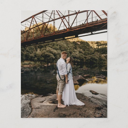 Budget Moderne Rustic Gold Lettering Foto Wedding (Achterkant)