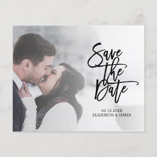 BUDGET Moderne Rustic Save the Date Photo Flyer (Voorkant)