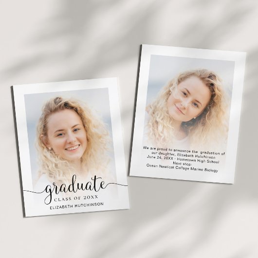 Budget moderne script foto afstudeer aankondiging