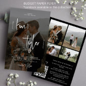Budget moderne script foto QR bruiloft uitnodiging Flyer
