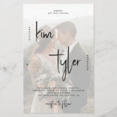 Budget moderne script foto QR bruiloft uitnodiging Flyer (Voorkant)