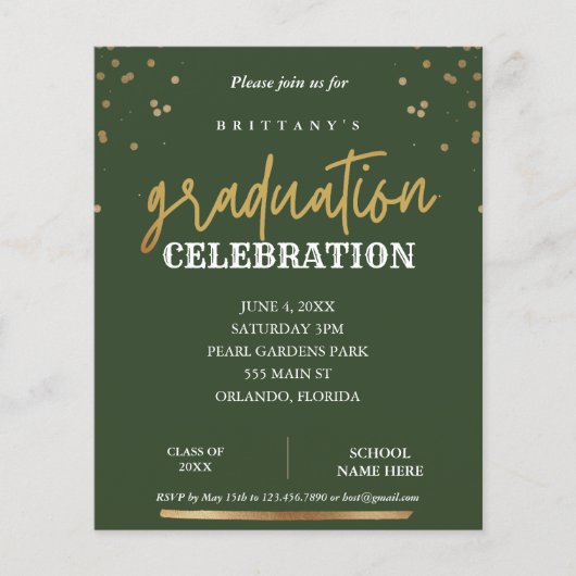 Budget Moderne Script Sage & Gold Afstuderen Uitno (Voorkant)